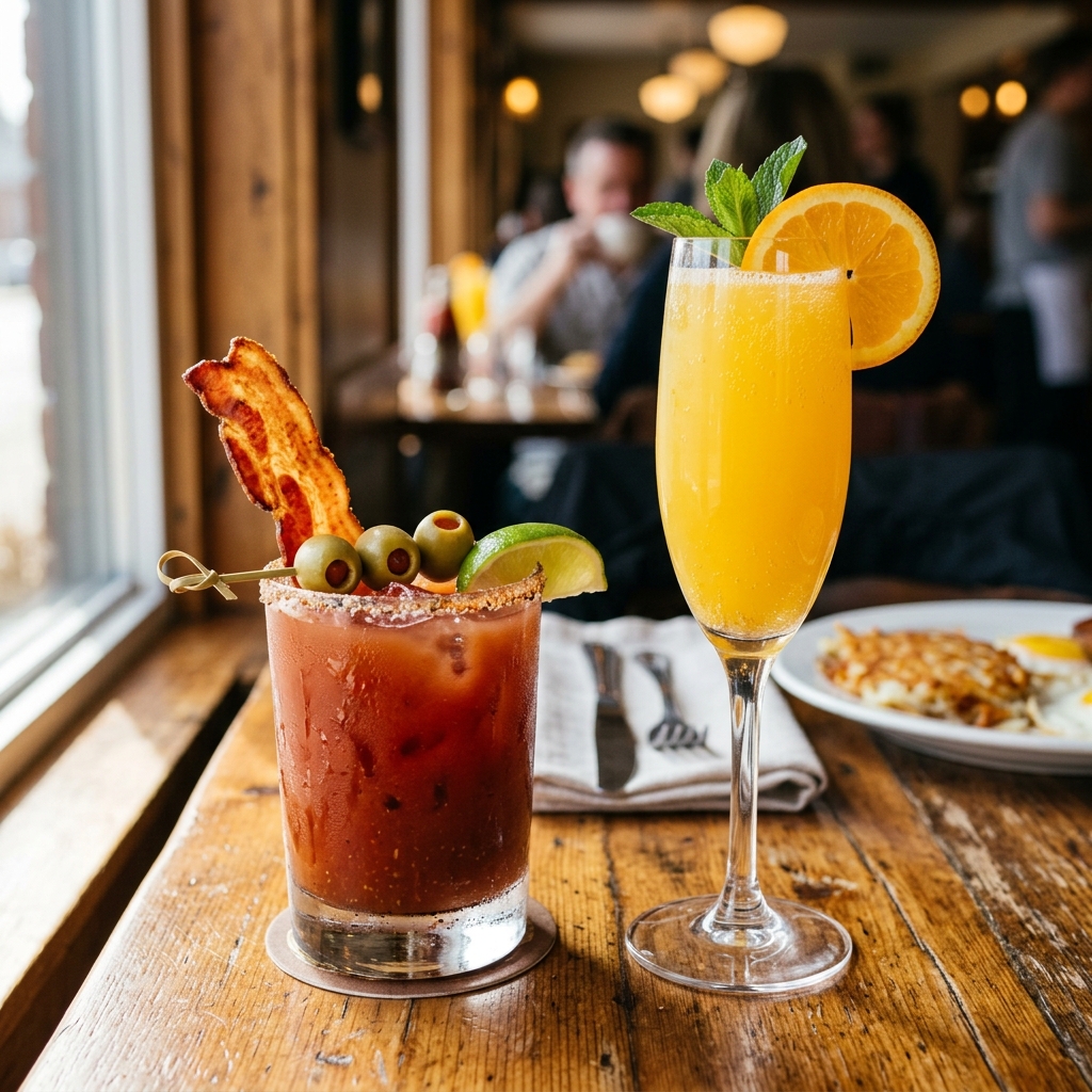 Signature Cocktails: Mimosa and Caesar